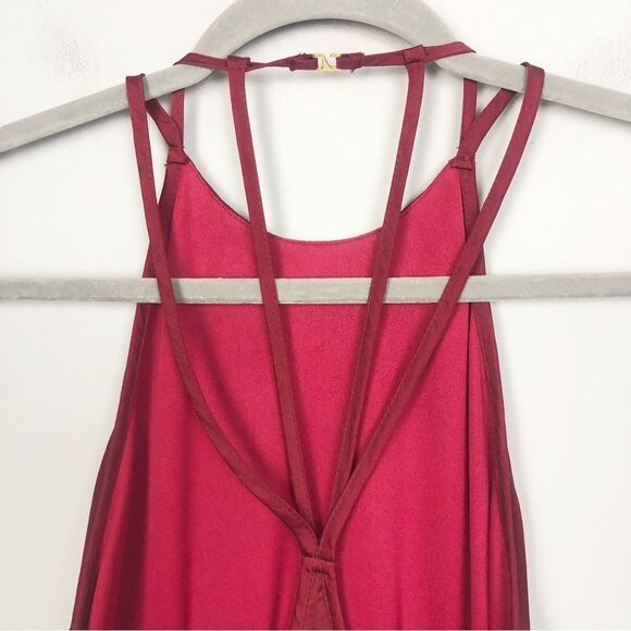SHOW ME YOUR MUMU | Martini Burgundy Ruby Strappy Mini Dress Women’s Size Small - Picture 11 of 13